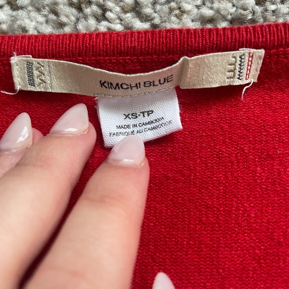 Kimchi Blue Betty Cap Sleeve Cardigan‎ Red XS - Picture 3 of 4